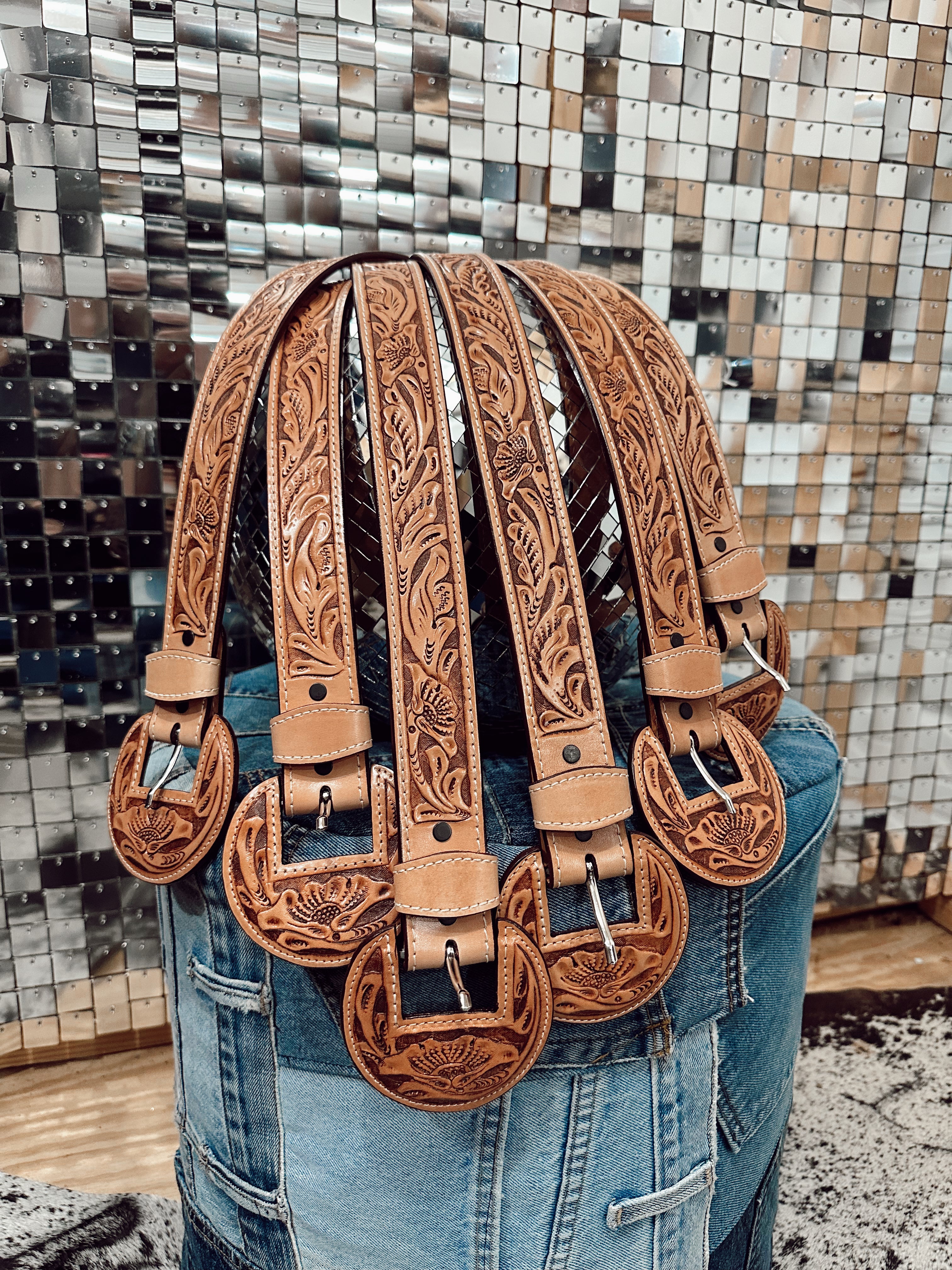 The Que Chula Leather Tooled Belt - best seller