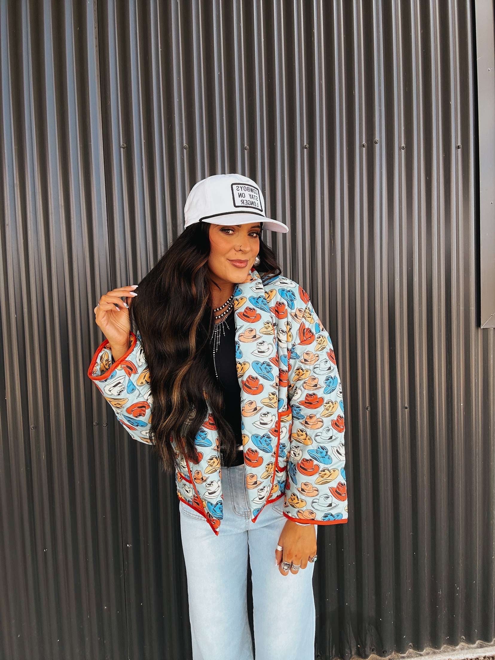 The Cowboy Hat Quilted Jacket - large