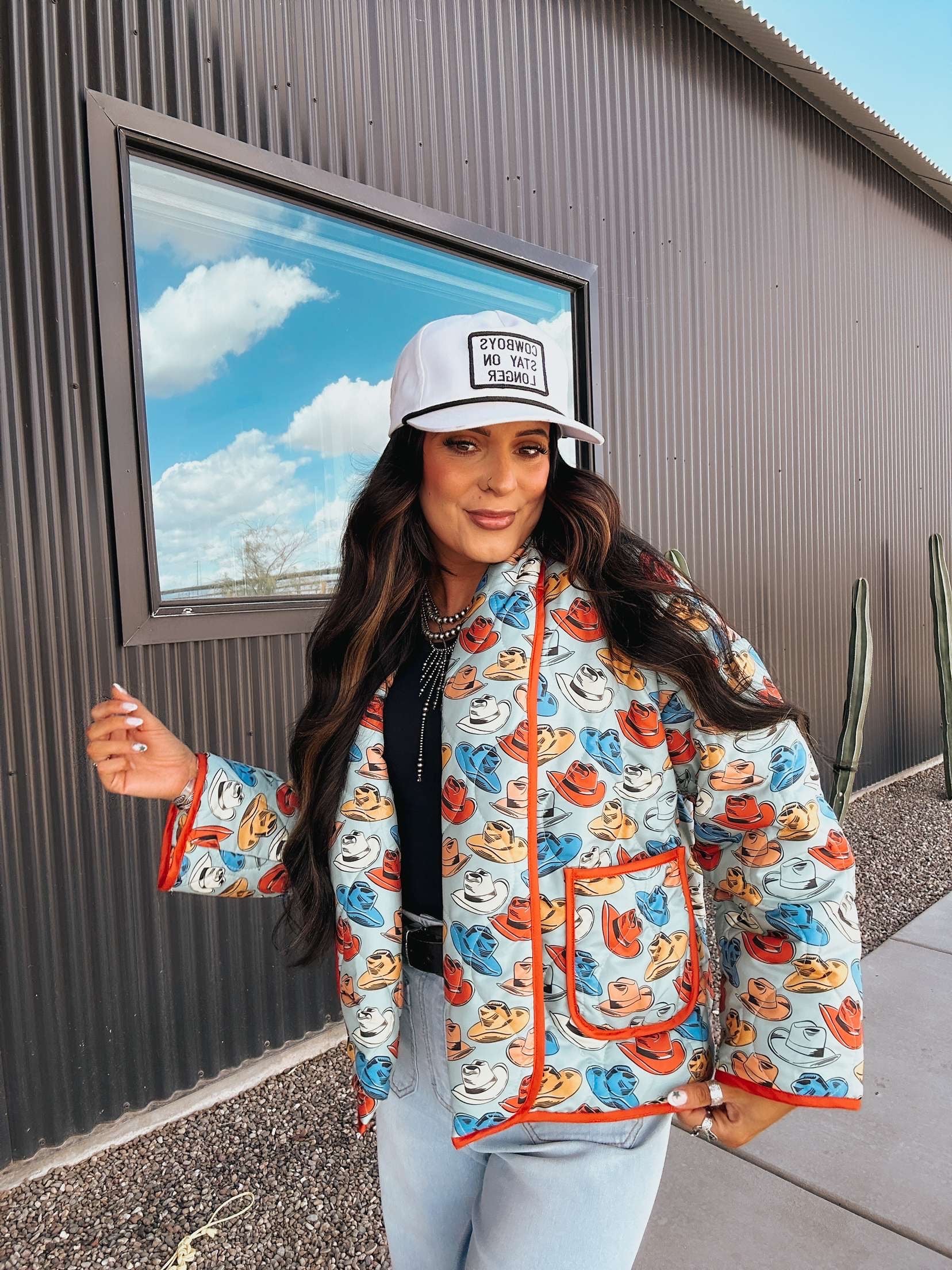 The Cowboy Hat Quilted Jacket - large