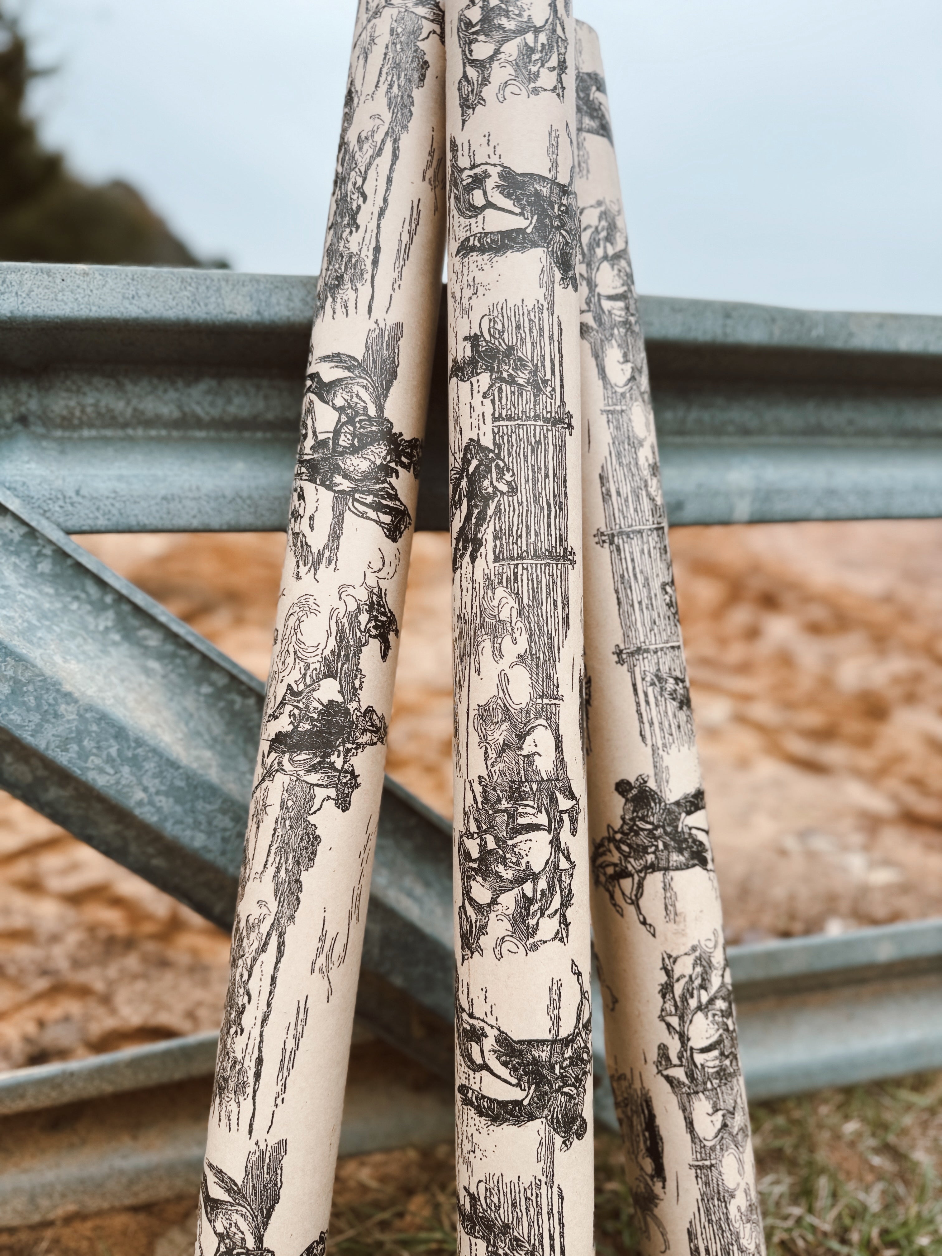 The Cowboy Christmas Wrapping Paper - black