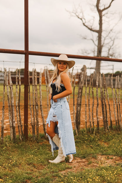 The Retro Denim Skirt