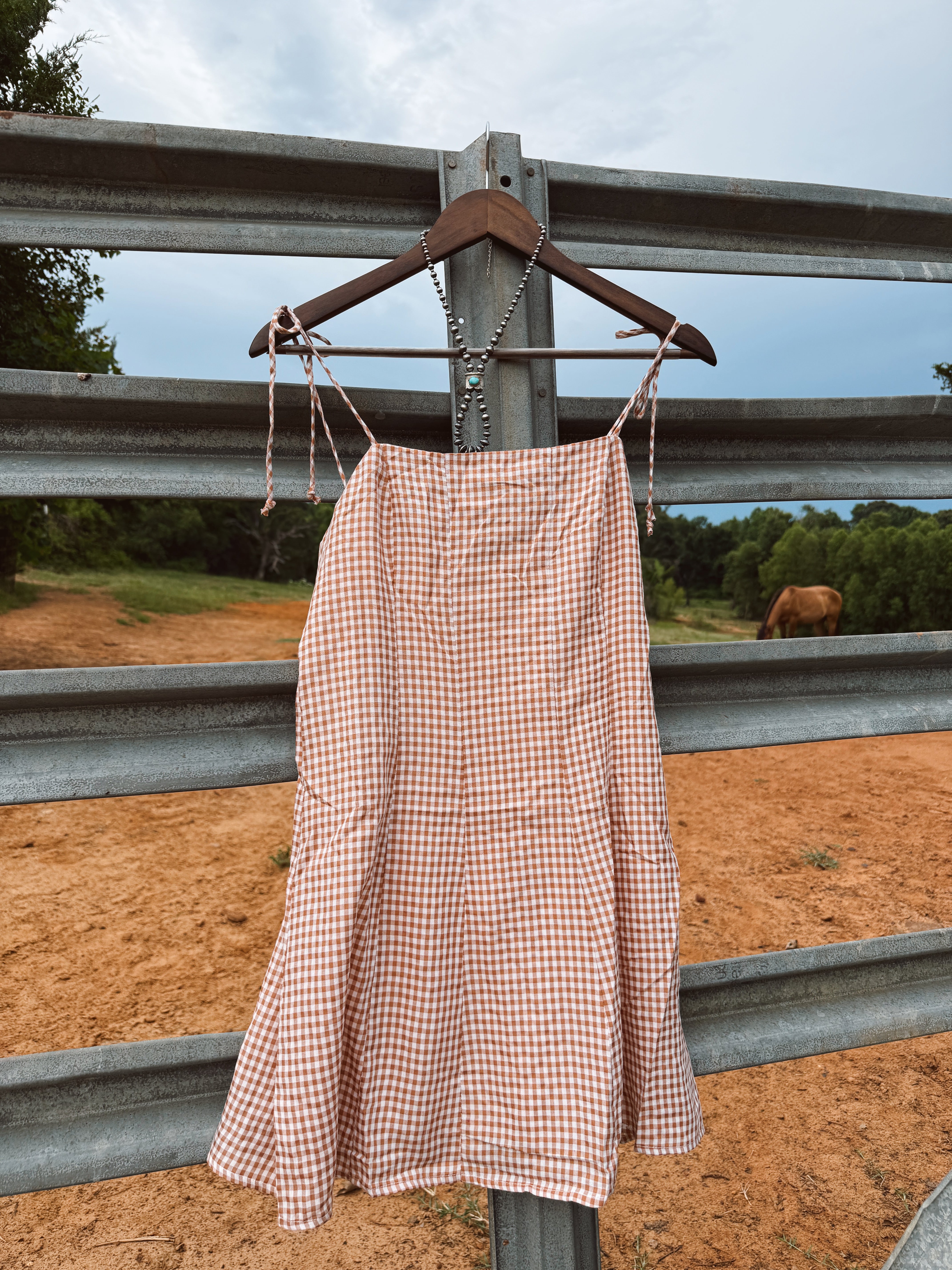 The Gingham Dress - Chestnut