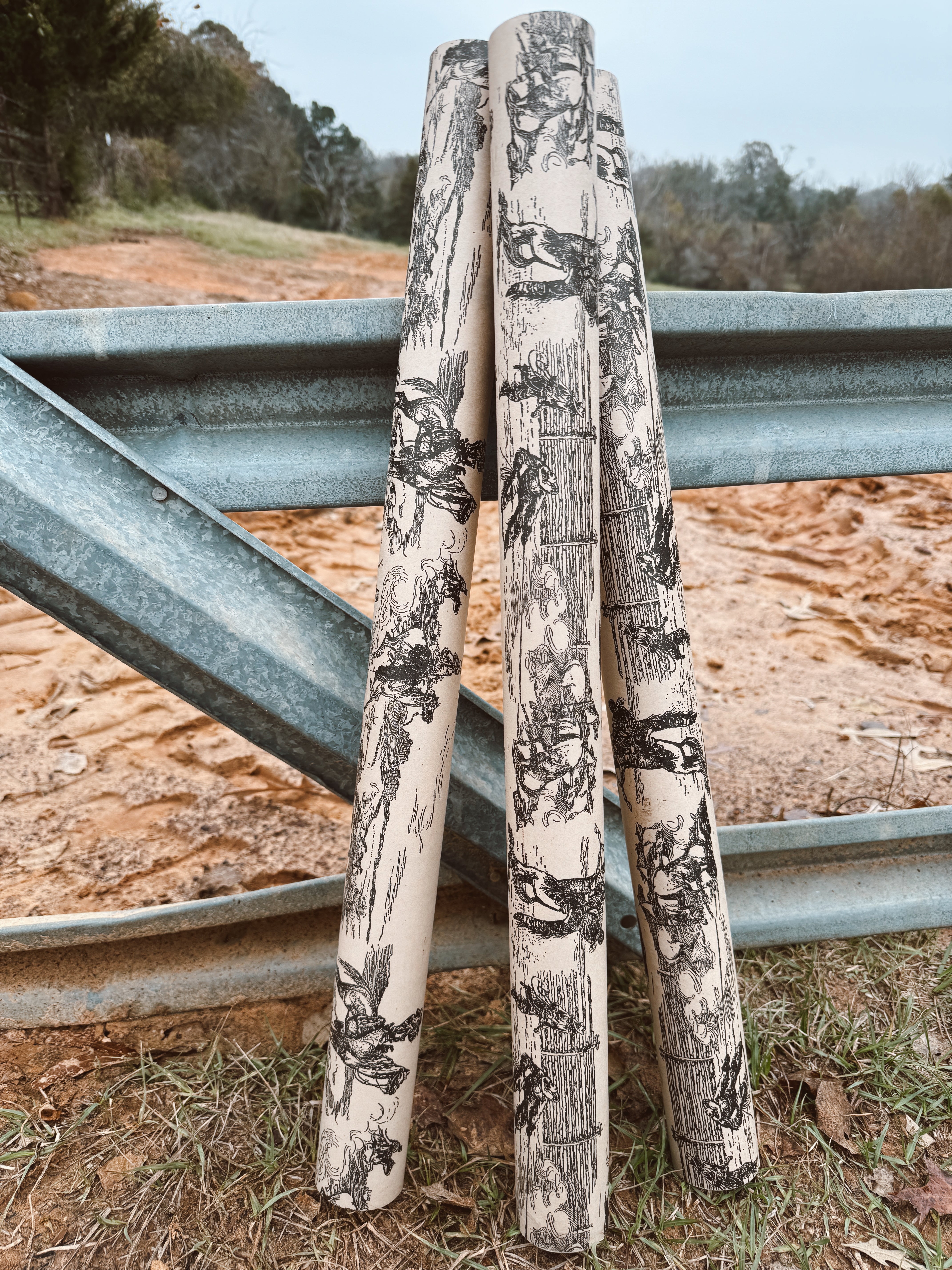 The Cowboy Christmas Wrapping Paper - black