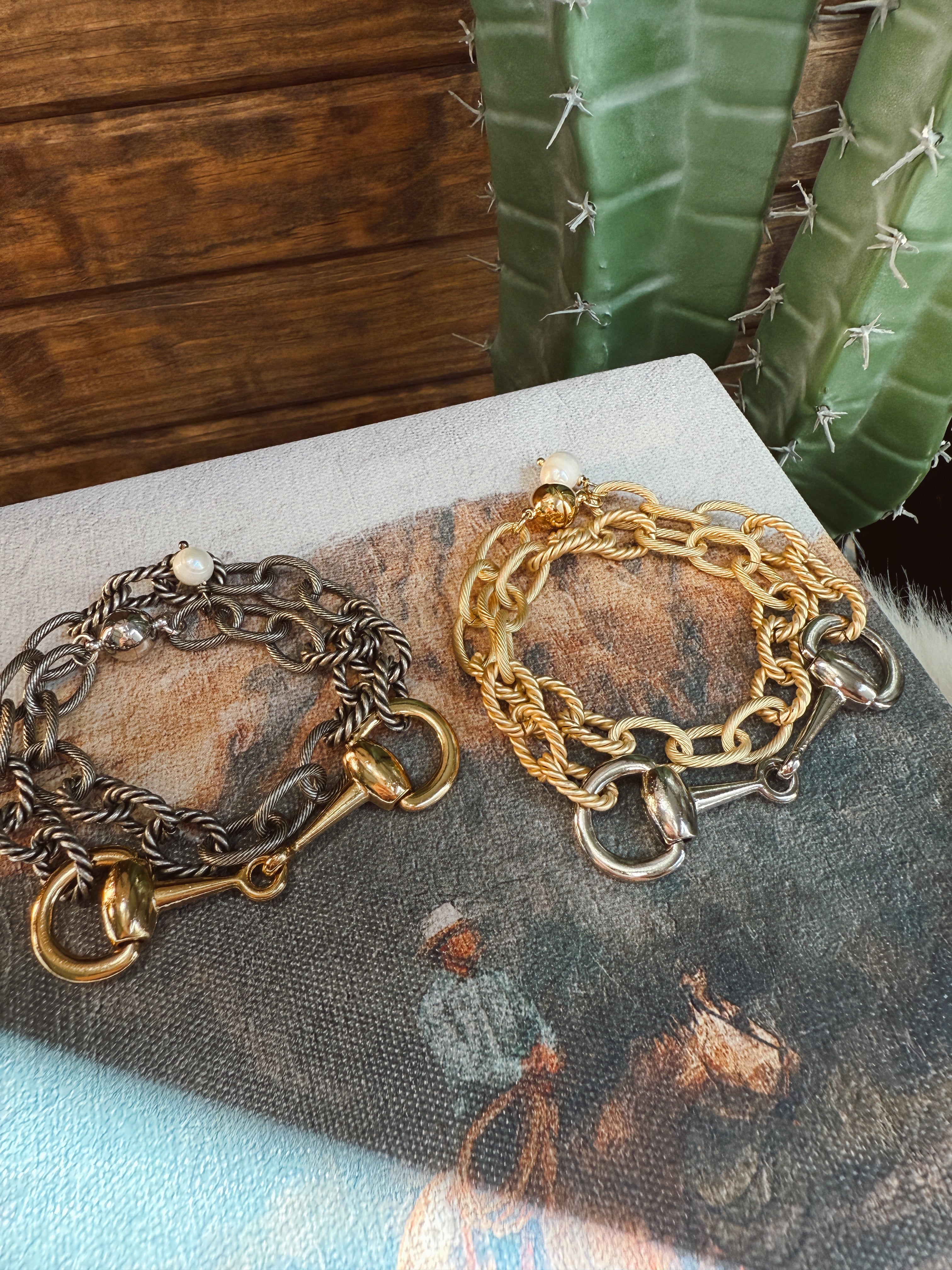 The Snaffle Bit Bracelet - gold bit