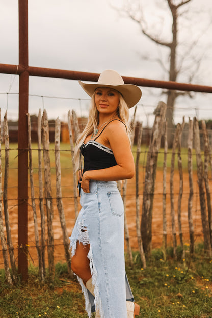 The Retro Denim Skirt