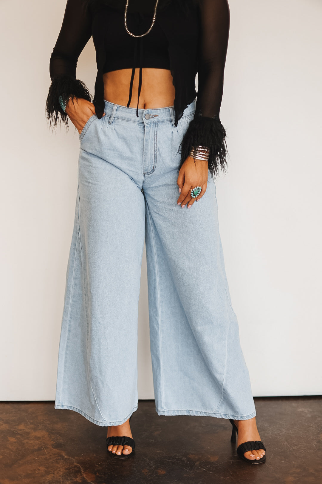 The Cowtown Wide Leg Jeans - large