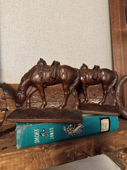 The Vintage Bronze Cow Pony Book Ends (set of 2)