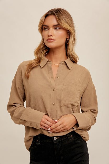 The Sonora Button Down - Taupe