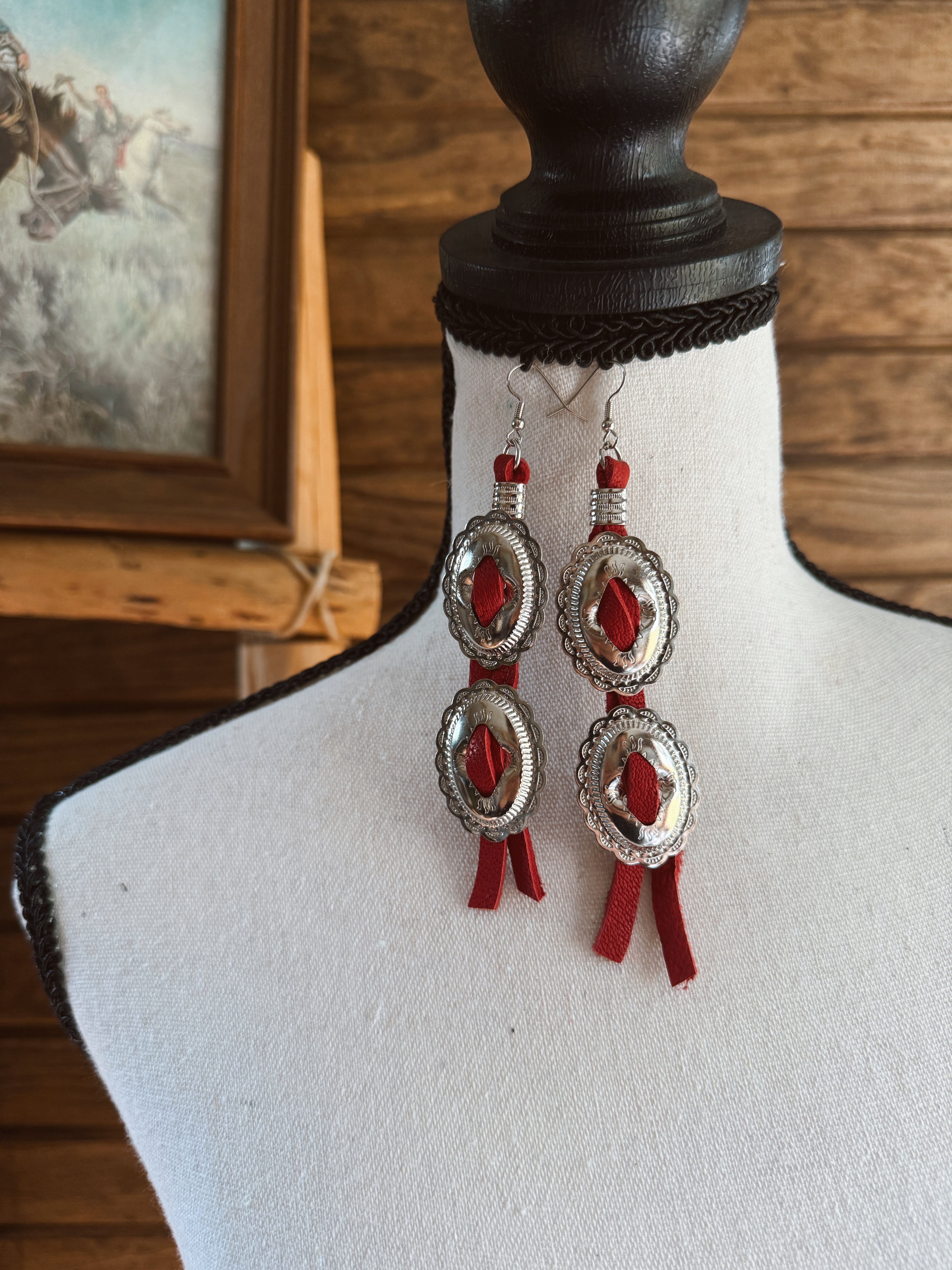 The Concho Earrings - Red