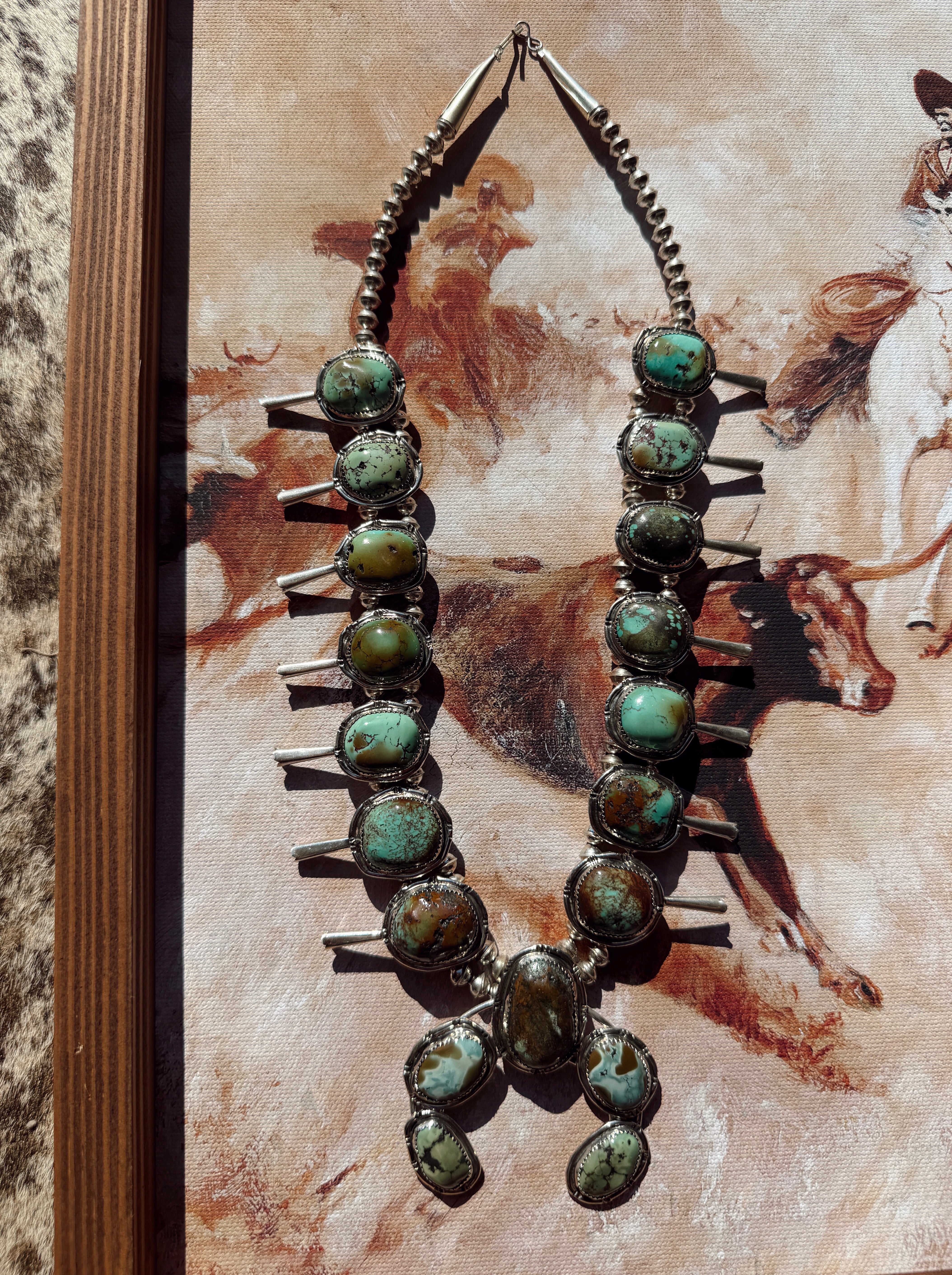 The Sonoran Gold Squash Blossom Necklace with Earrings