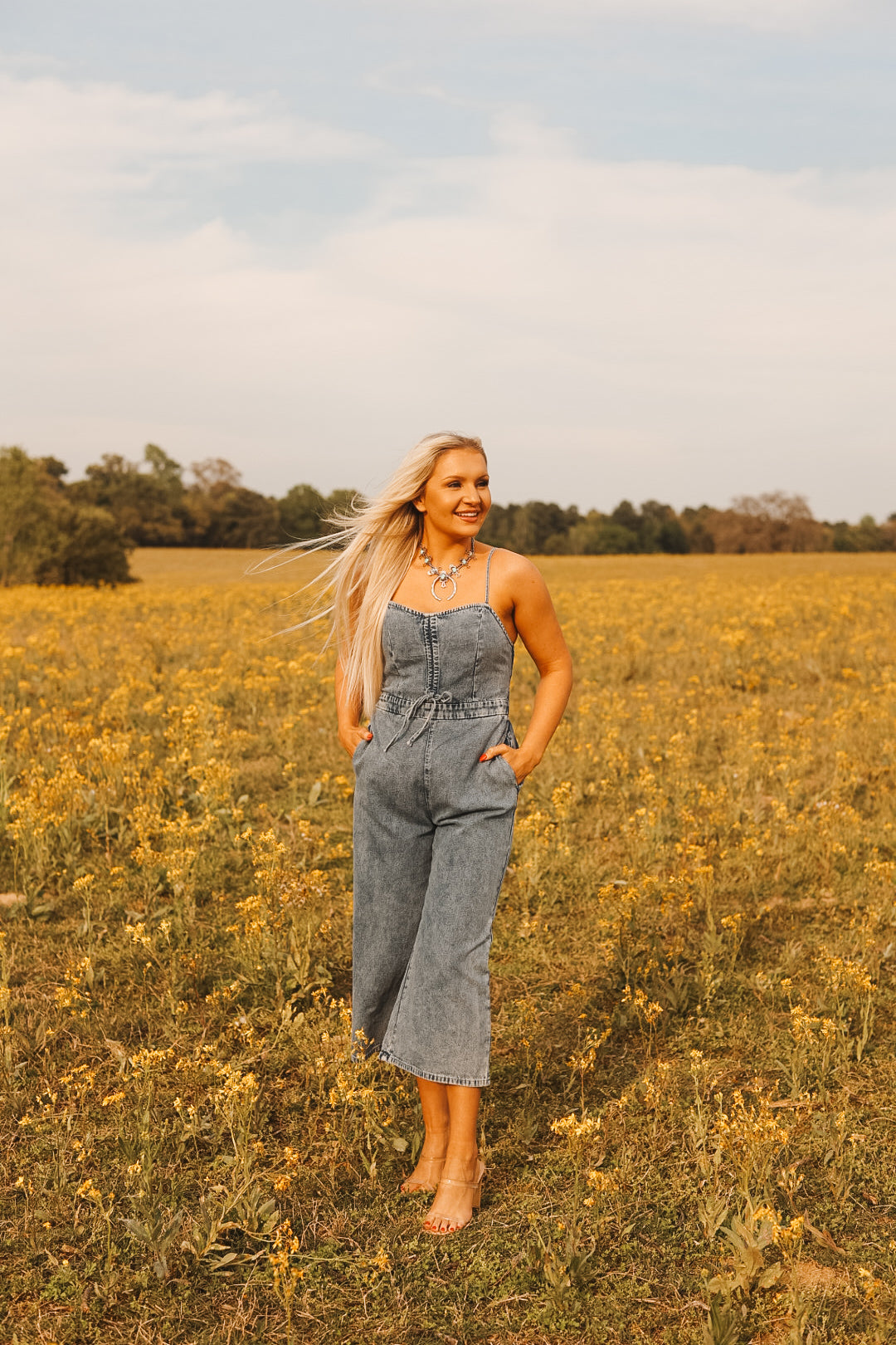 The Sky Denim Jumpsuit