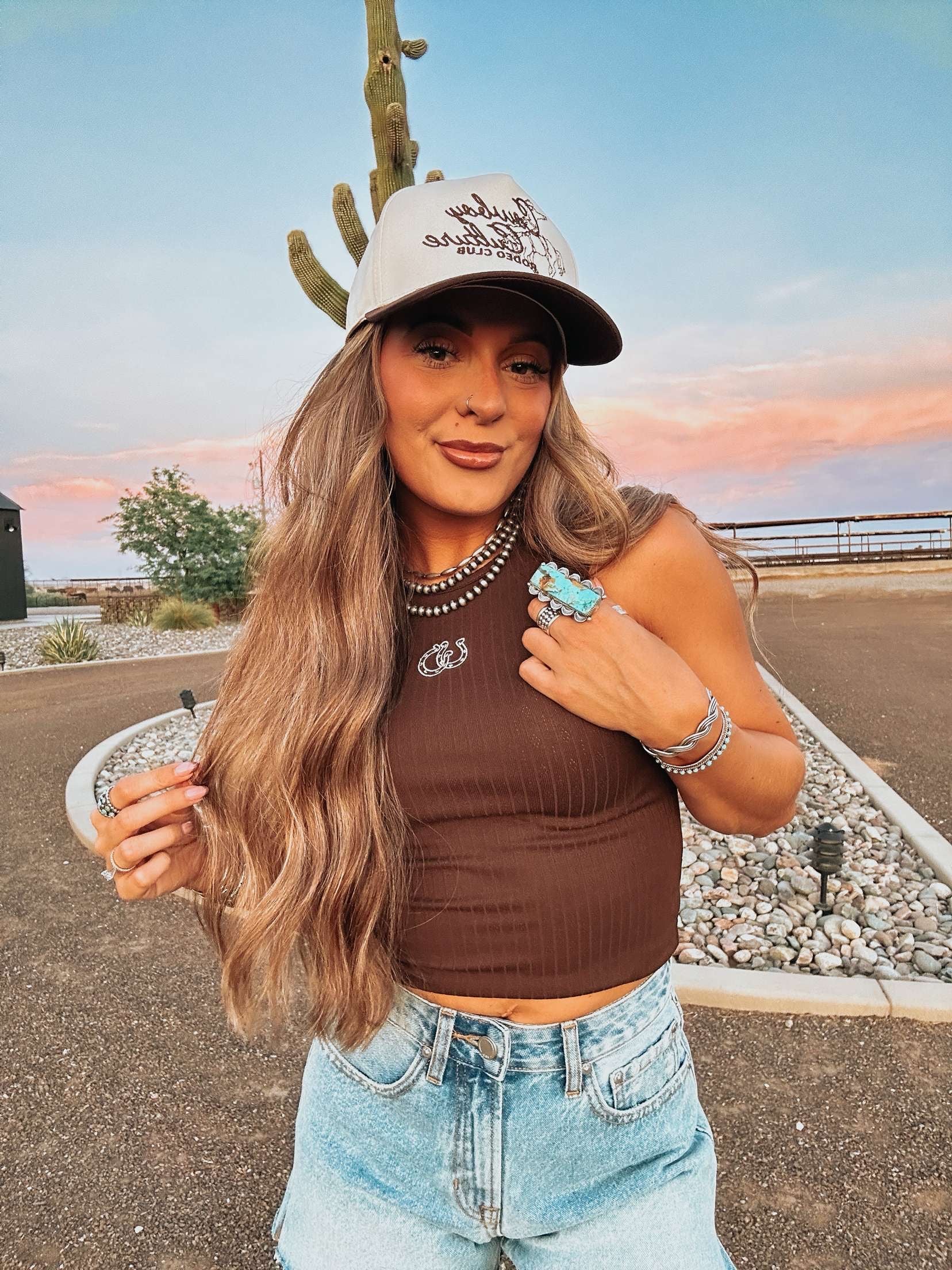 The Horseshoe Embroidered Tank - best seller