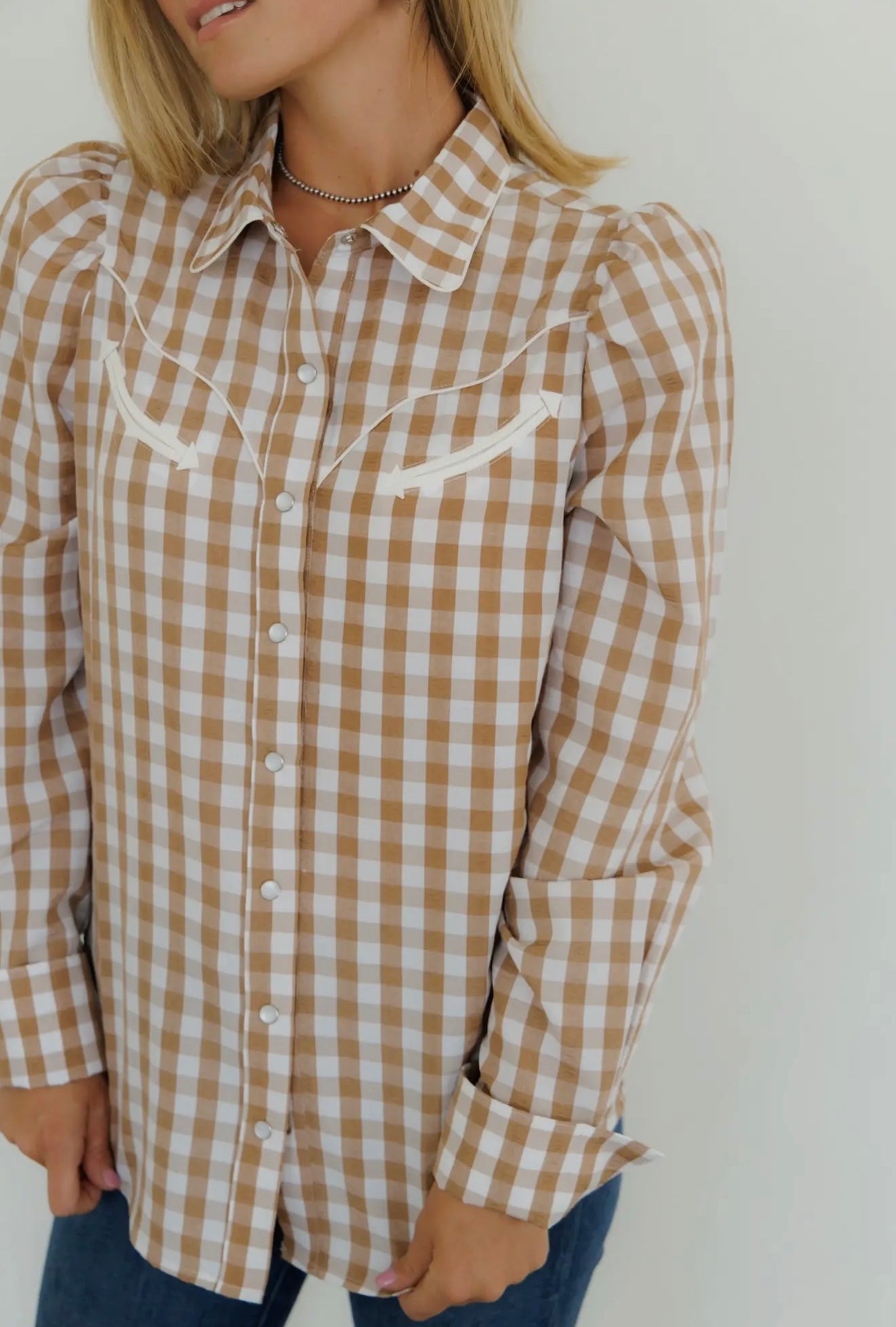 The Gingham Pearl Snap