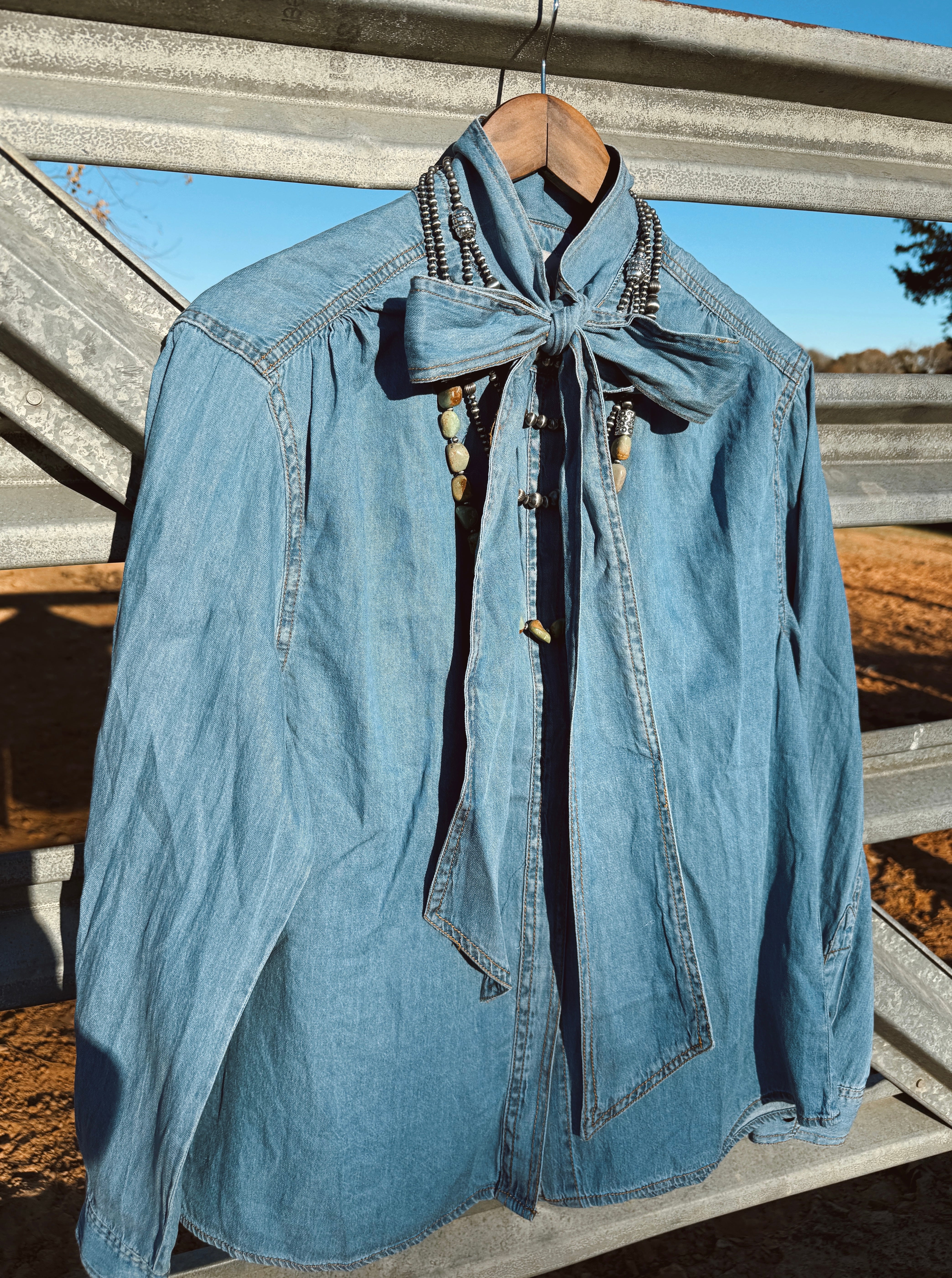 The Denim Tie Top - Best Seller