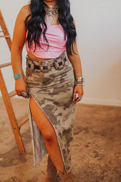 The Camo Midi Skirt