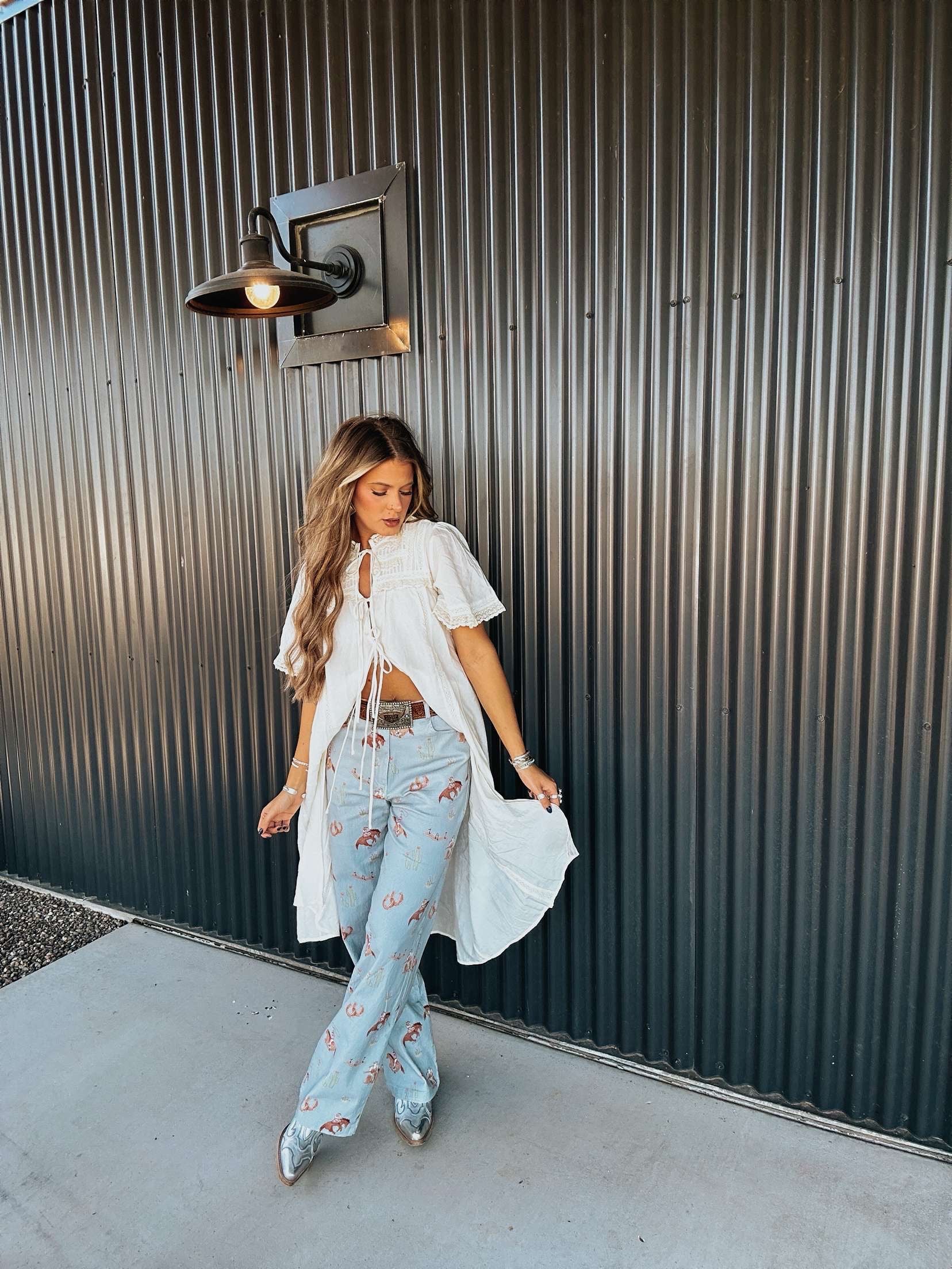 The Long Ivory Lace Top