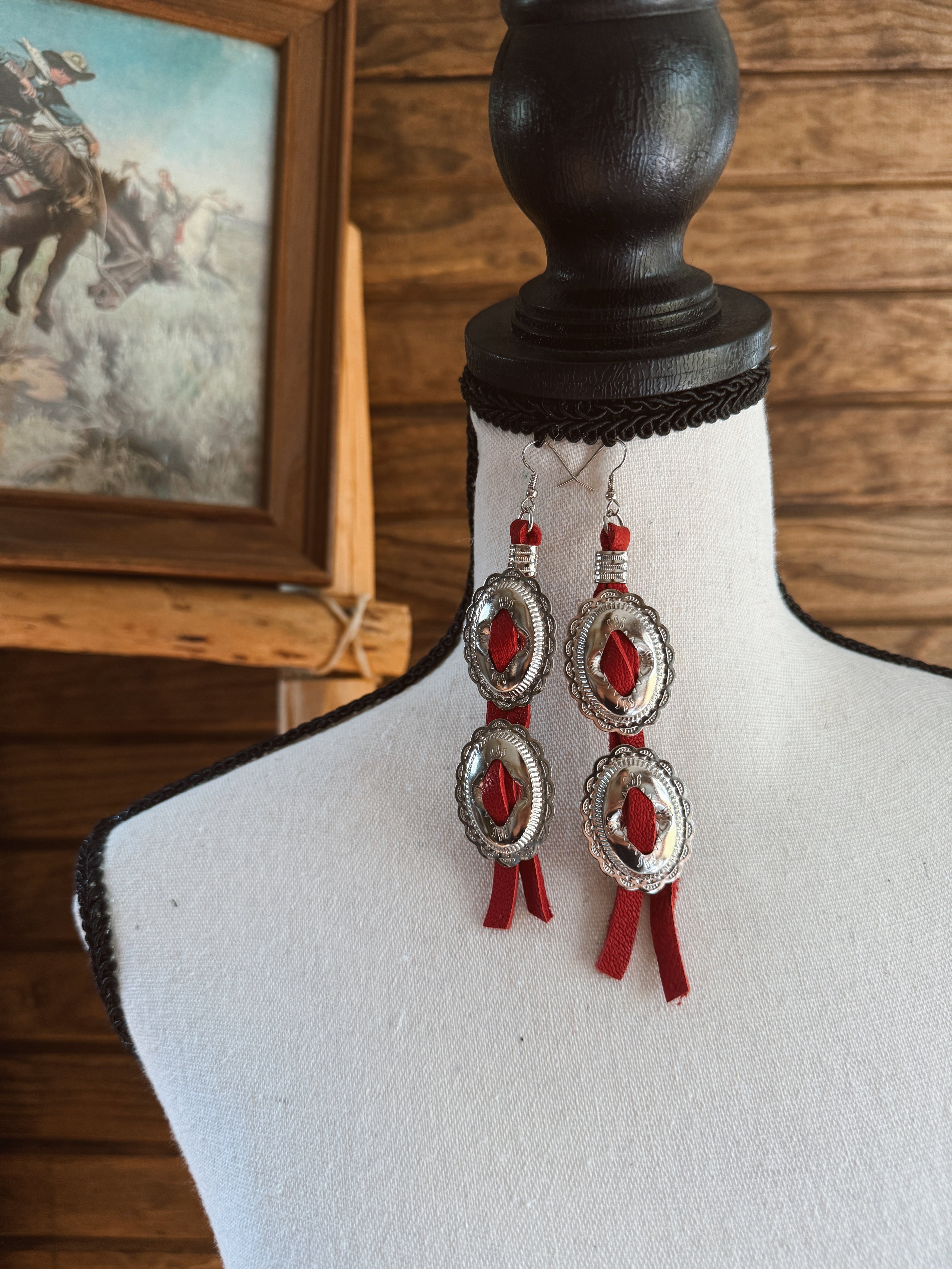 The Concho Earrings - Red