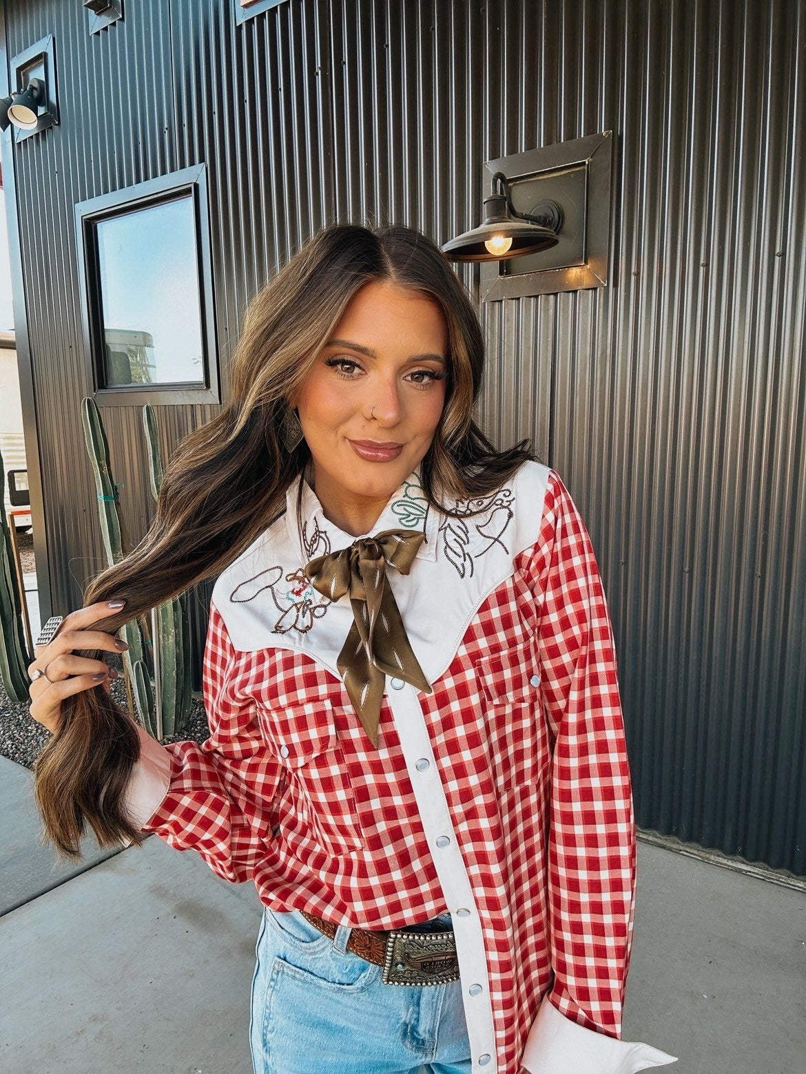 The Cowboy Embroidered Button Down