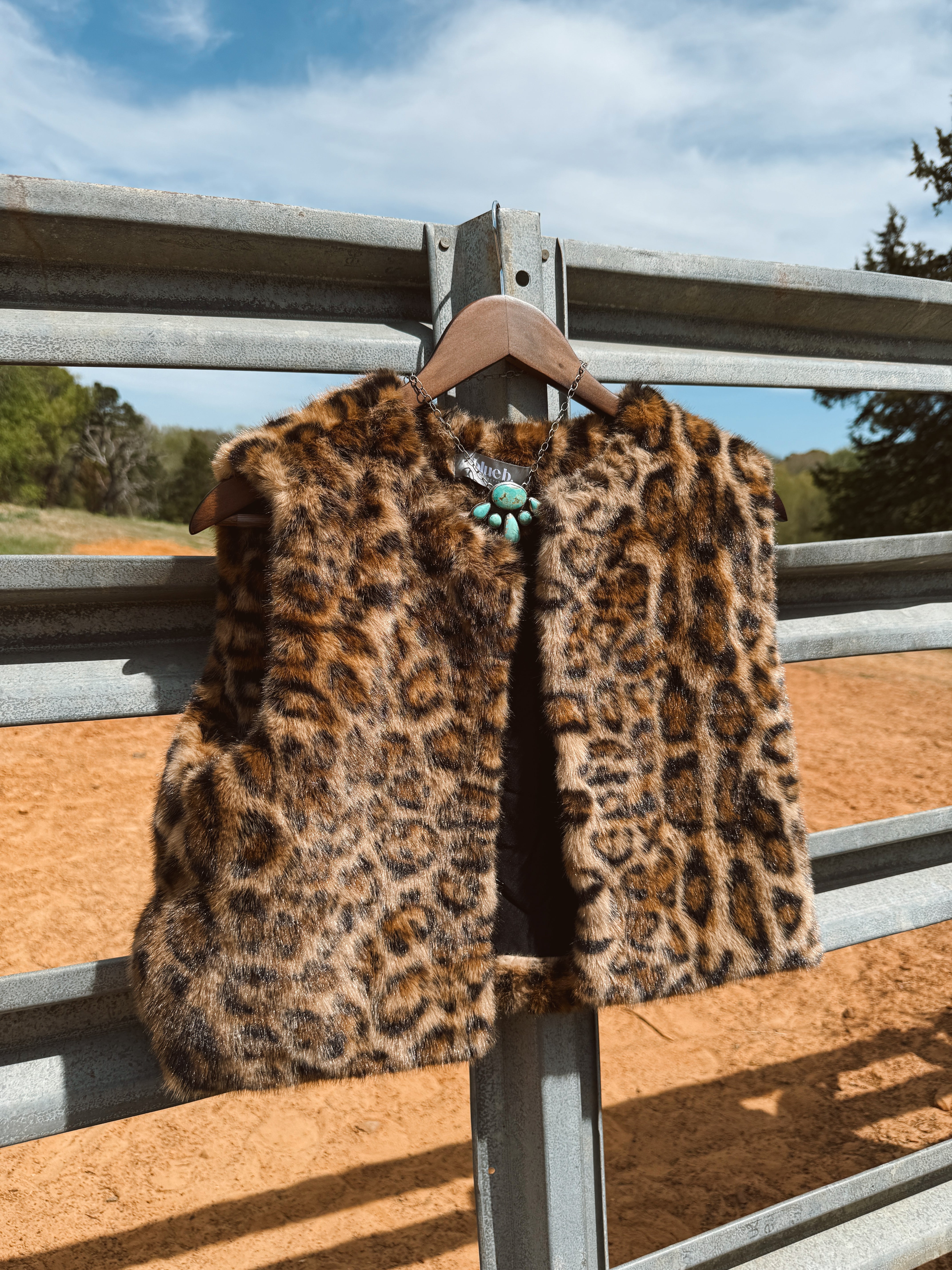 60's Leopard Fur×Suede sible Vest The Leopard Fur Vest