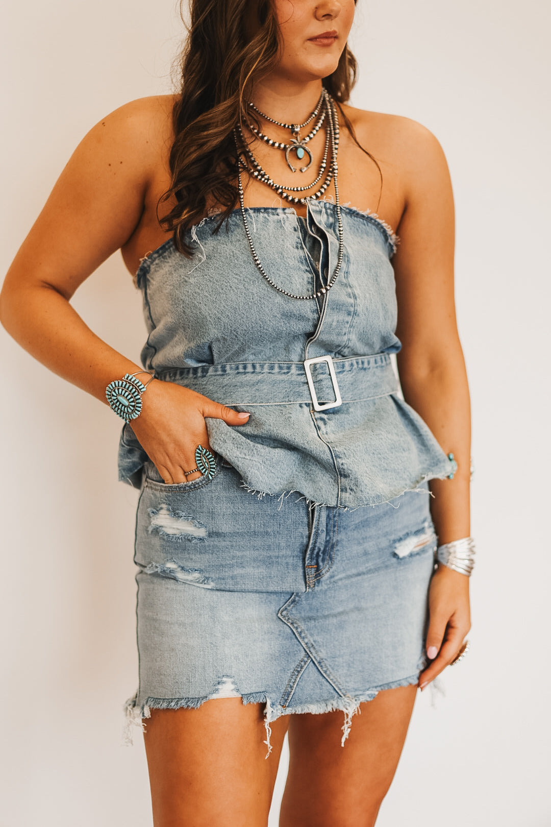 The Belted Denim Top