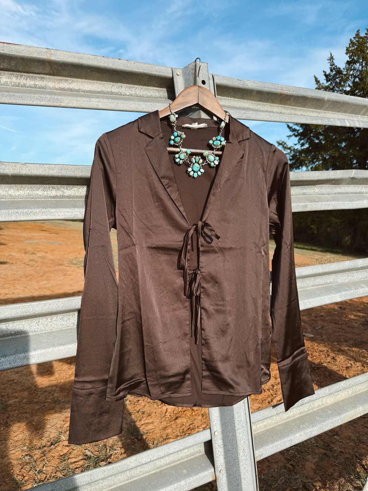 The Satin Top - Brown