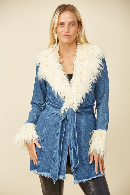 The Denim Fur Coat - best seller
