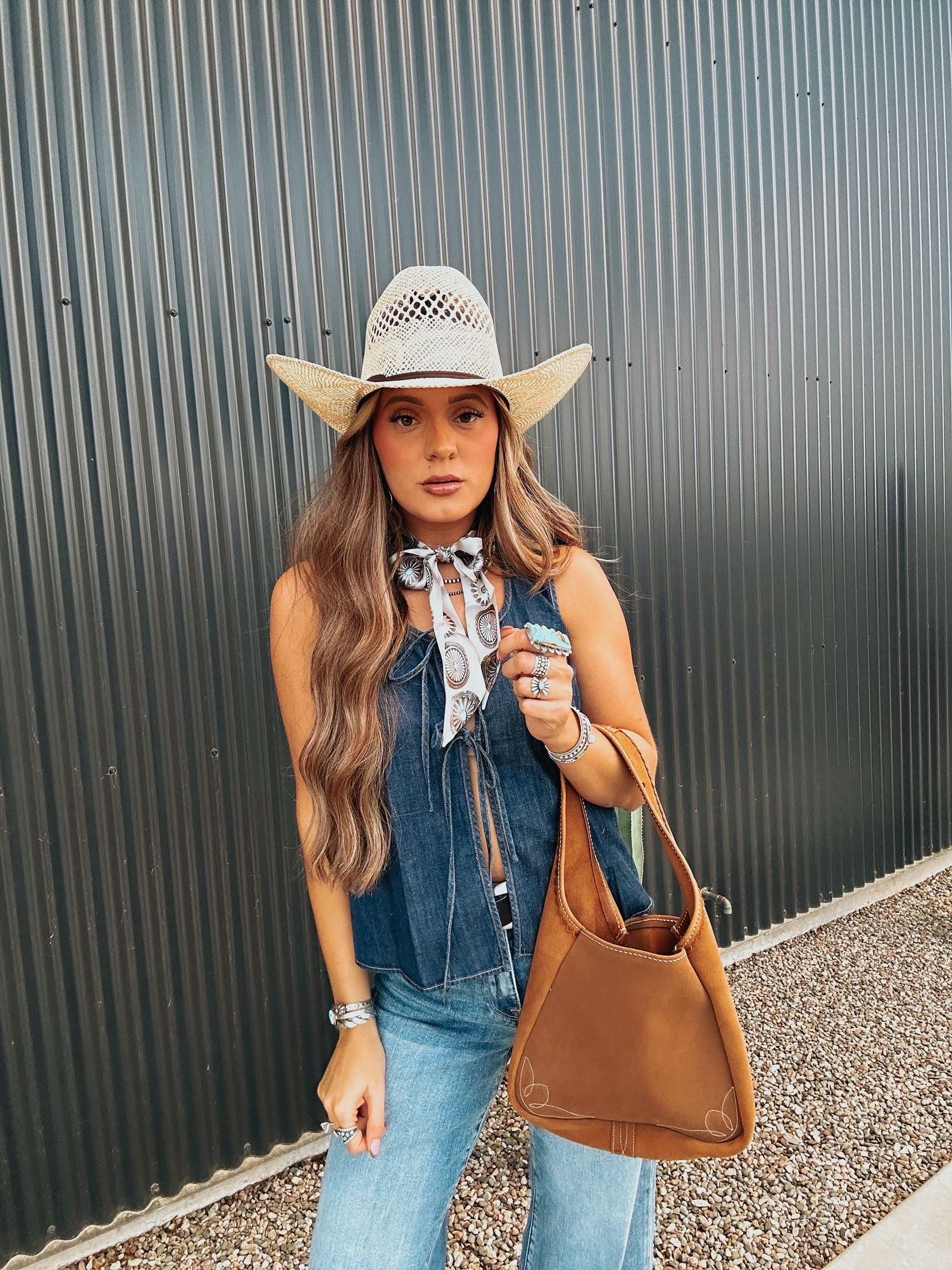 The Dally Denim Tie Top