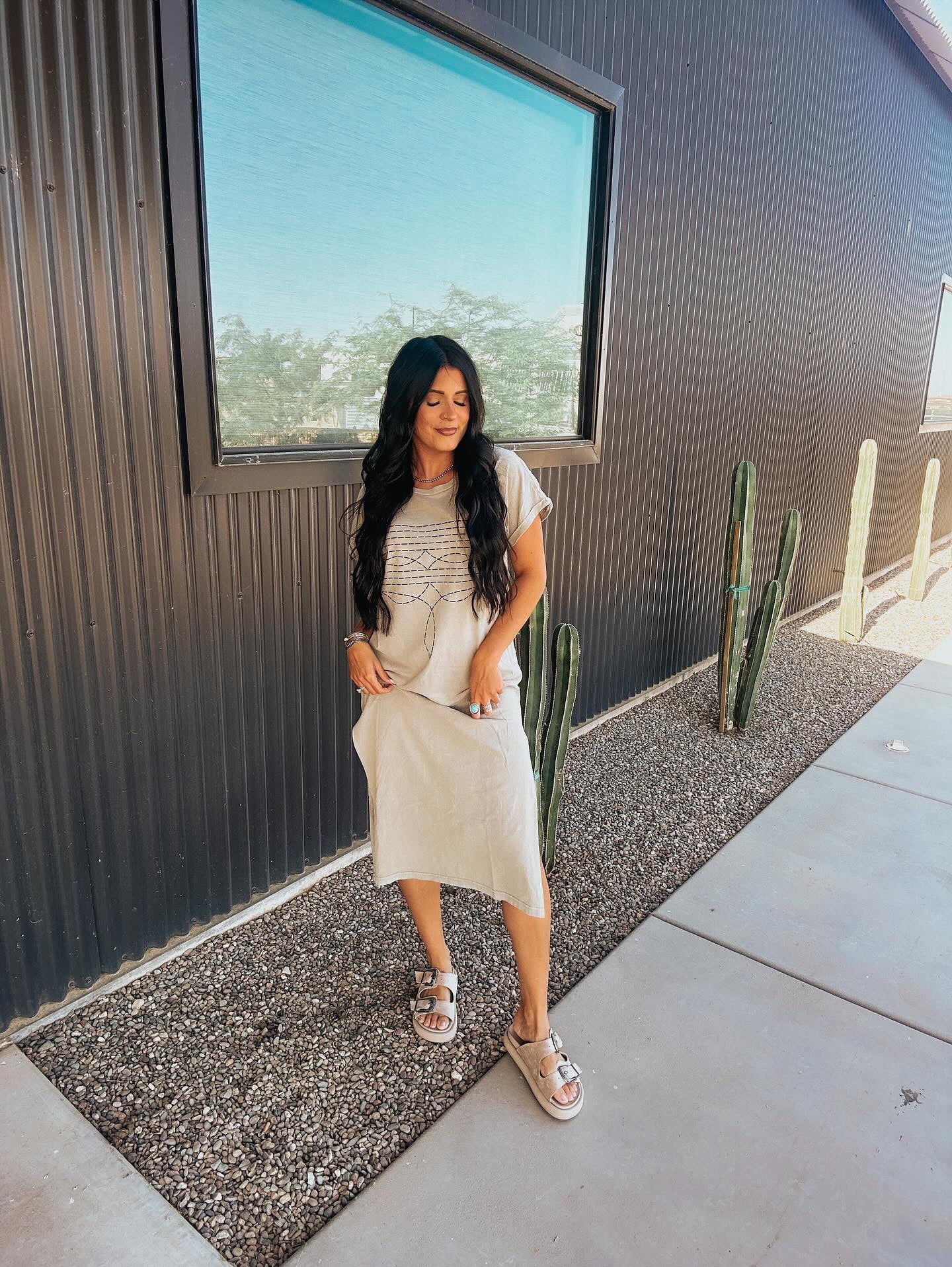 The Boot Stitch Dress - Khaki