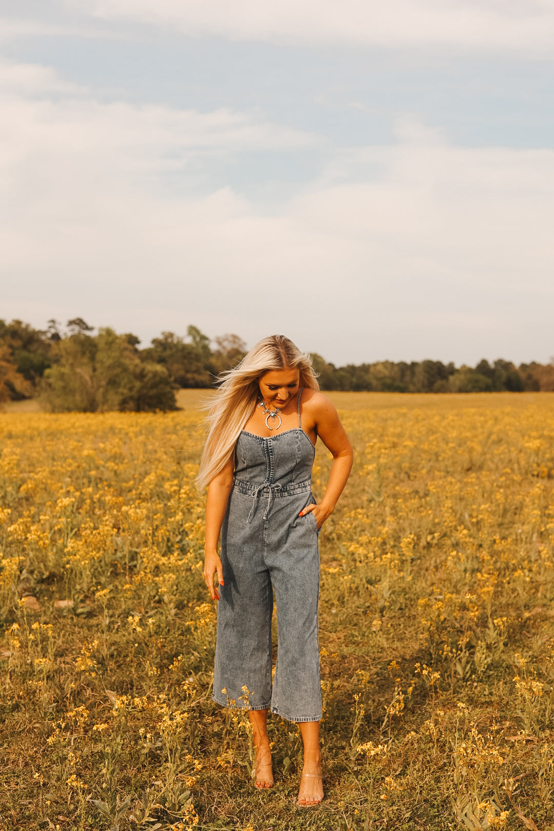 The Sky Denim Jumpsuit