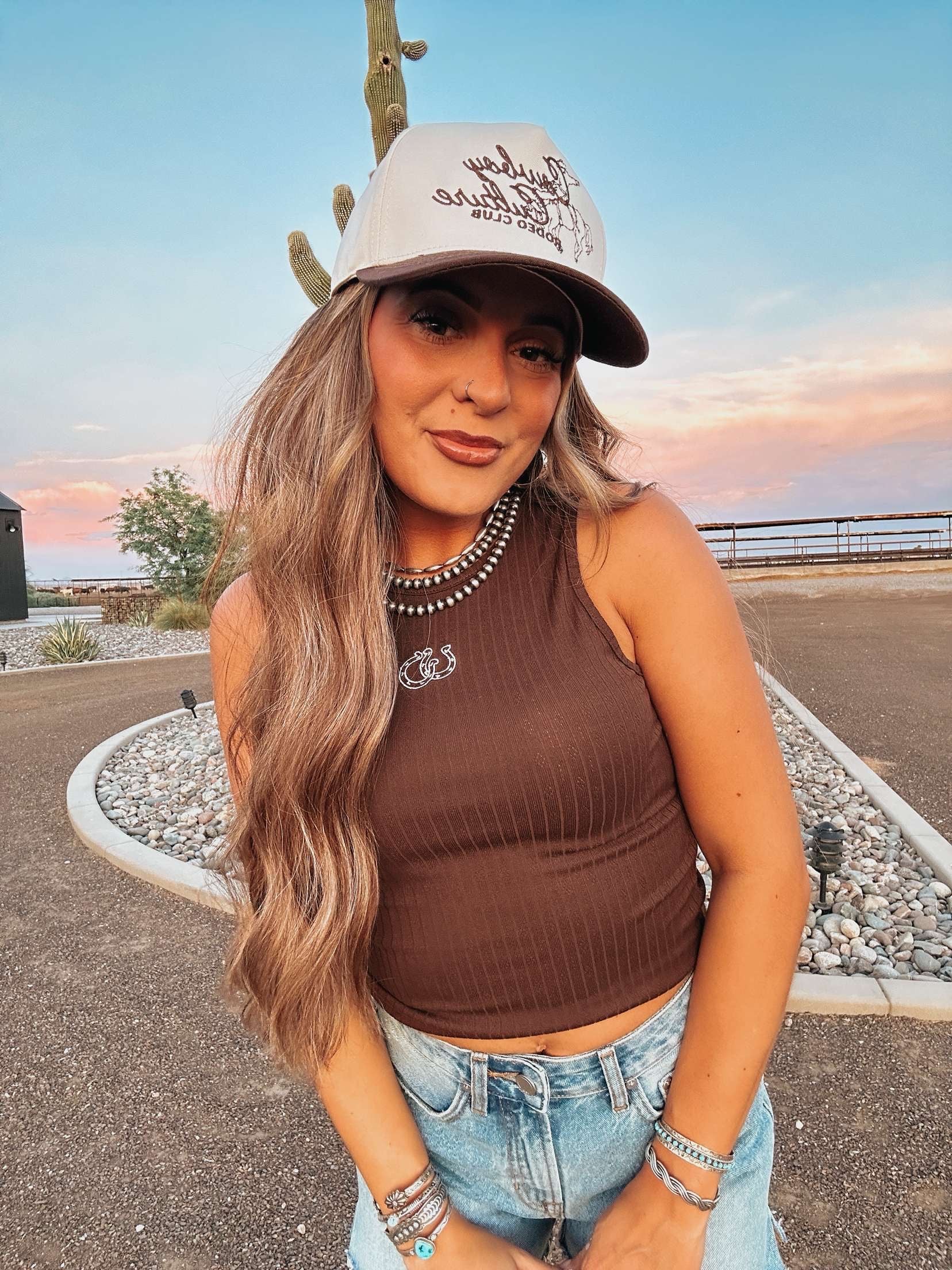 The Horseshoe Embroidered Tank - best seller