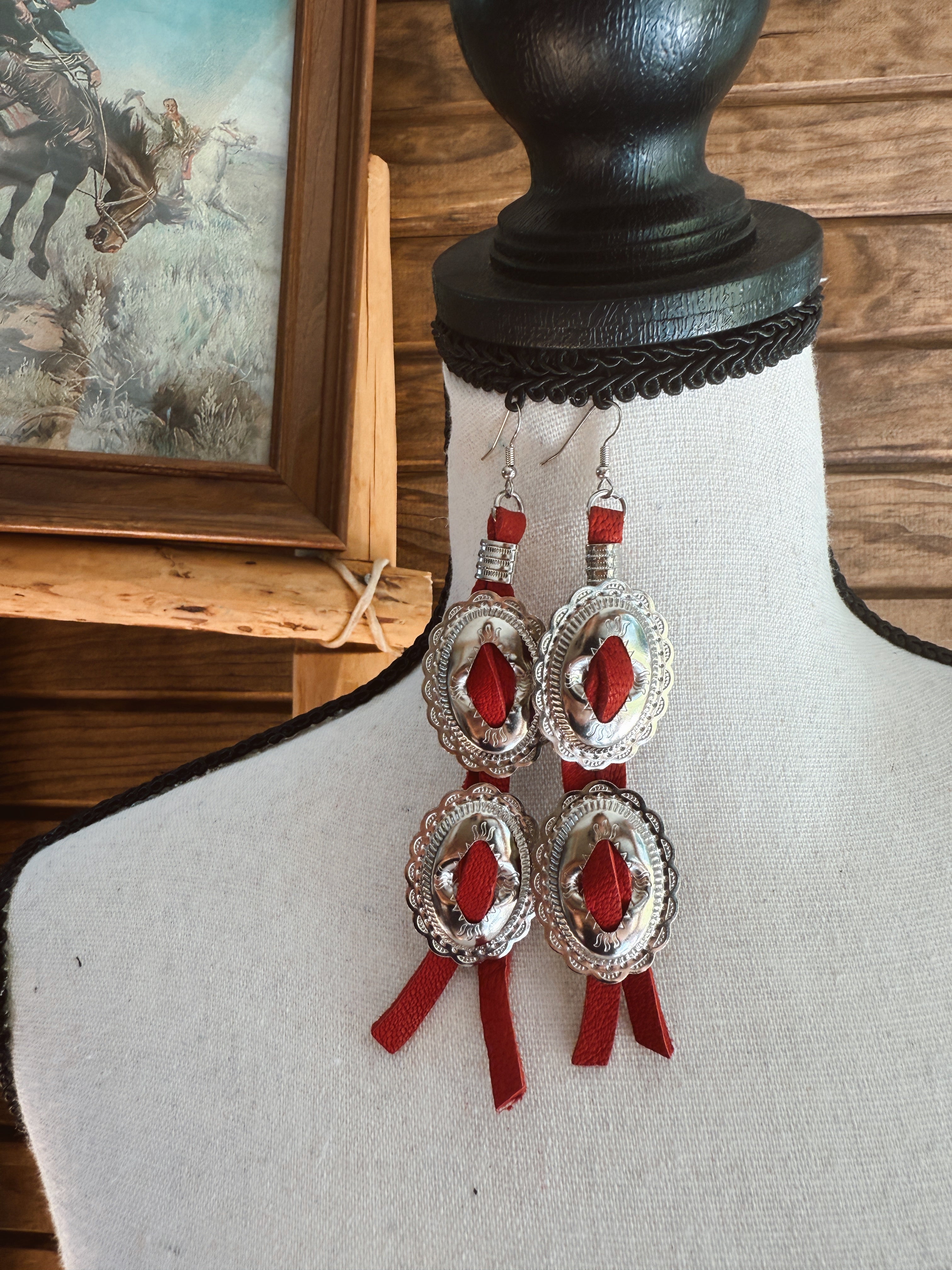 The Concho Earrings - Red