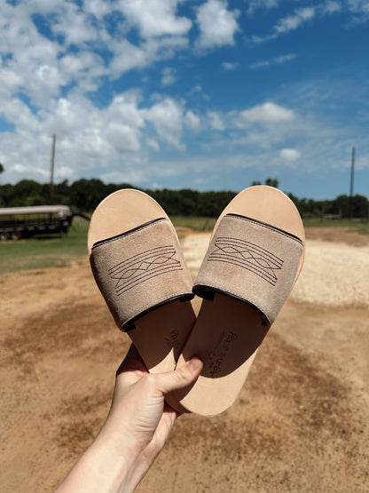 The Boot Stitch Sandals - Sand/Black