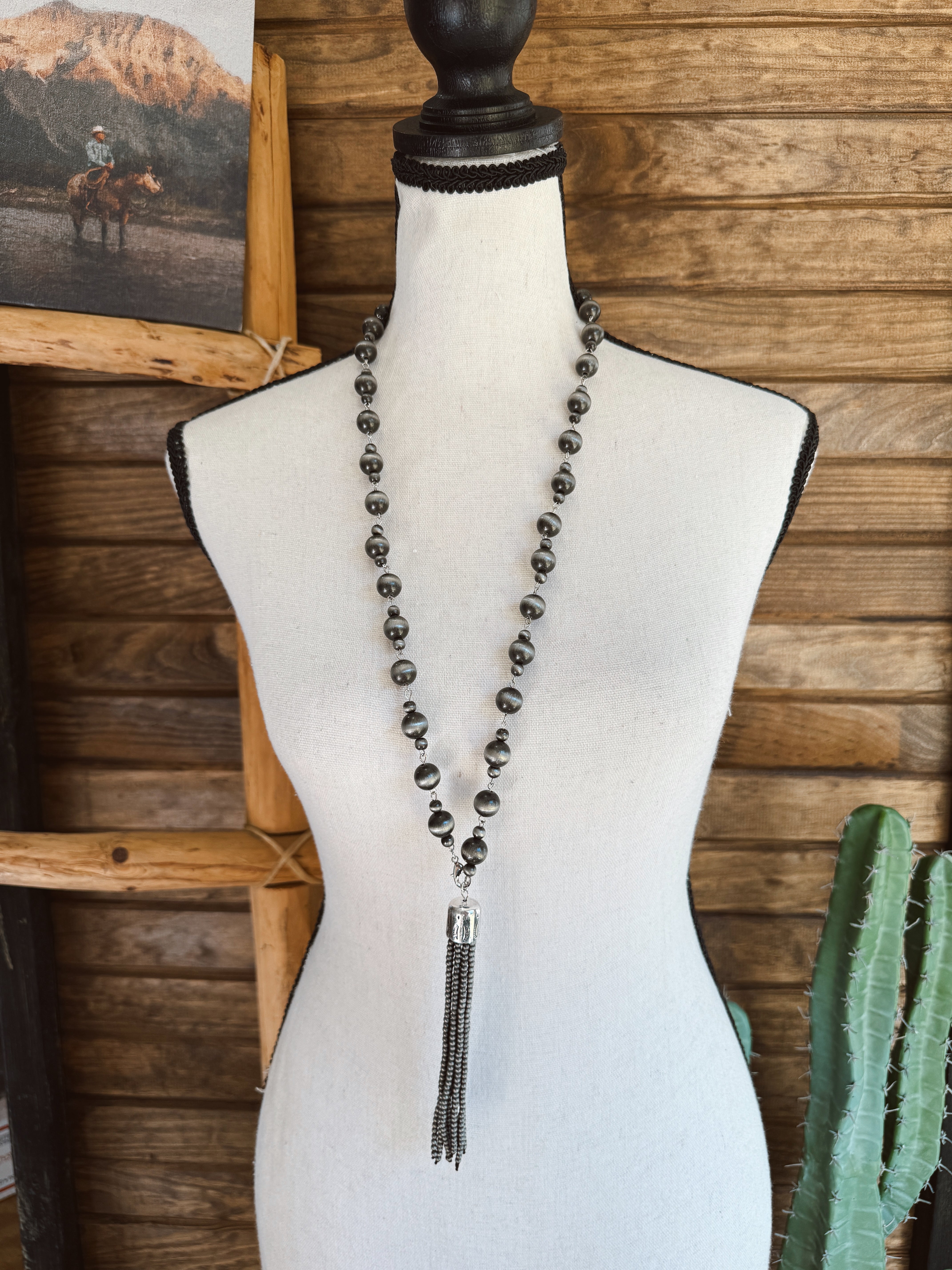 The Faux Rosary Pearl Necklace