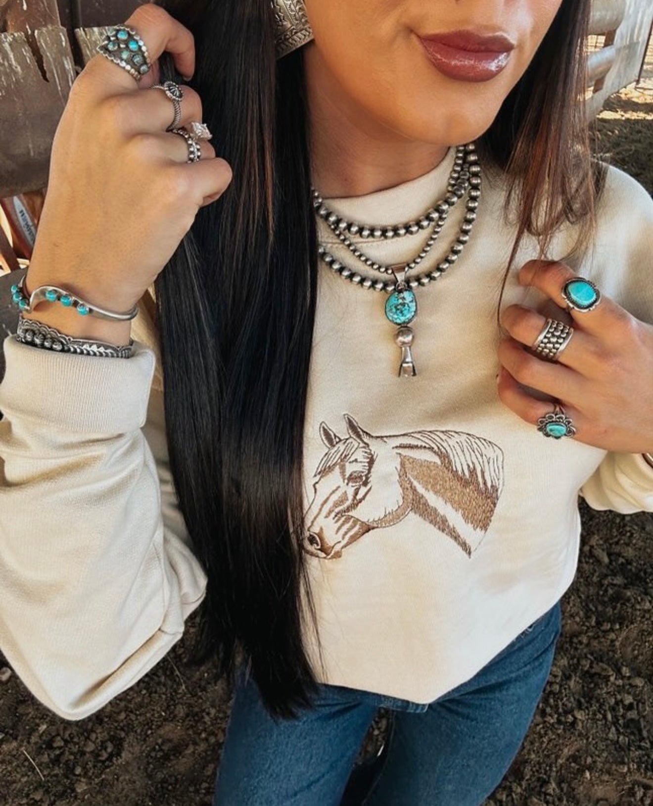 The Embroidered Horse Top