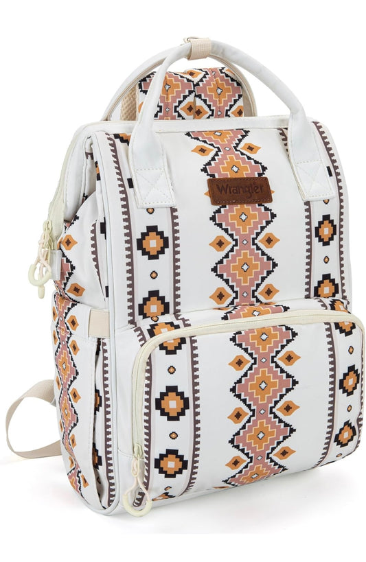 The Aztec Wrangler Backpack - White