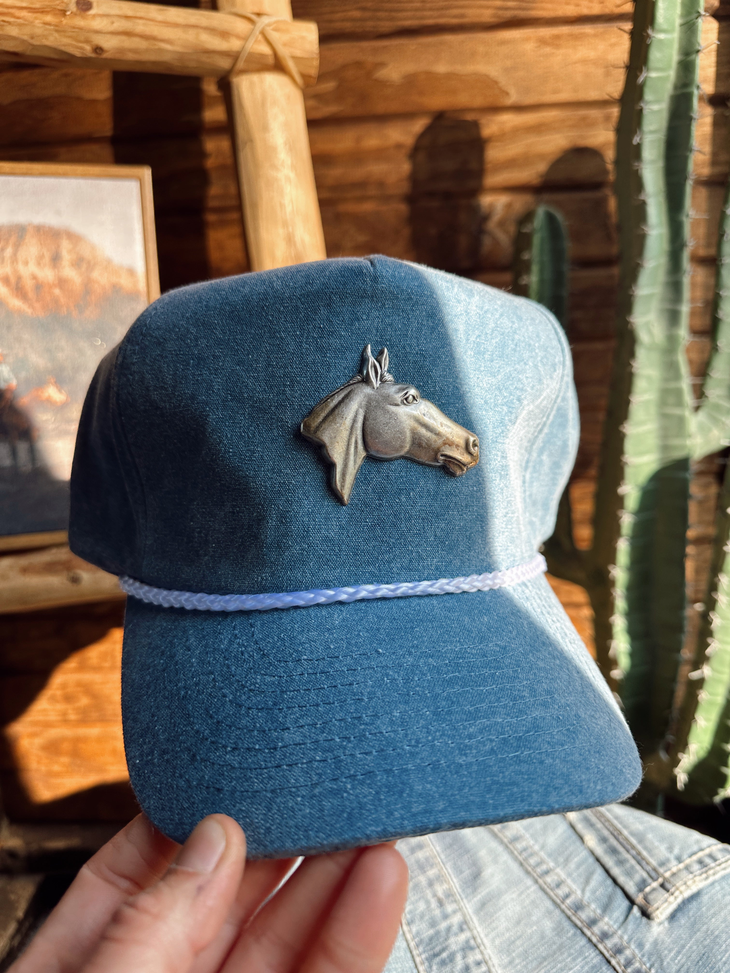 The Denim Trucker Cap - Horse