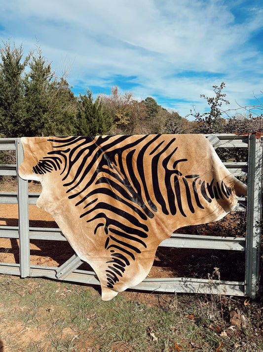 The Brown Jumbo Cowhide Zebra Rug