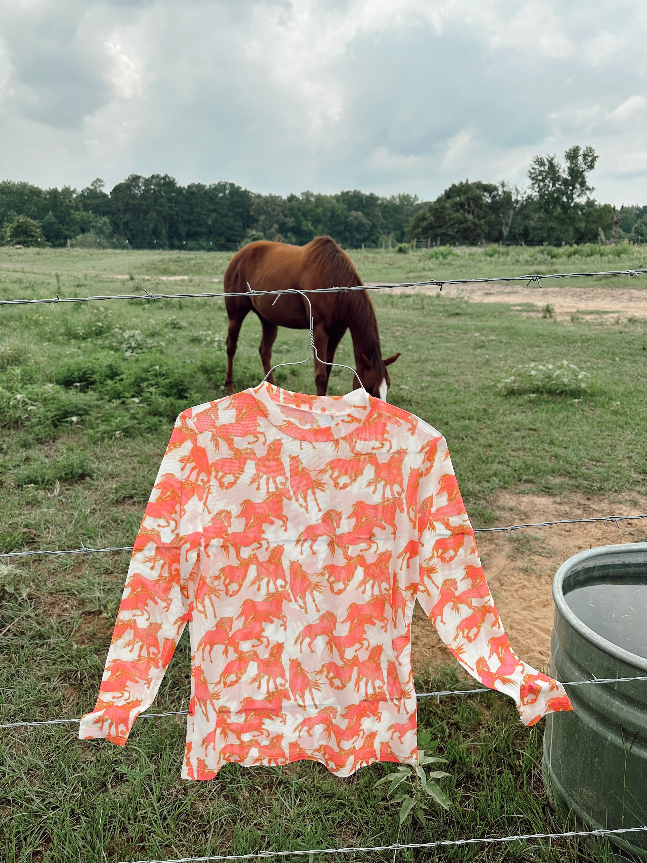 The Neon Wild Horse Mesh Top