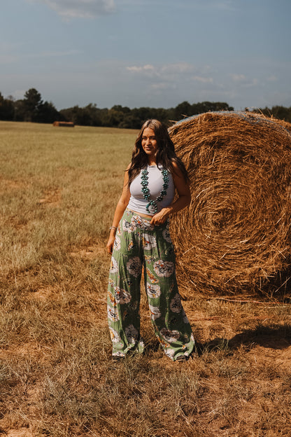 The Vintage Western Print Pants