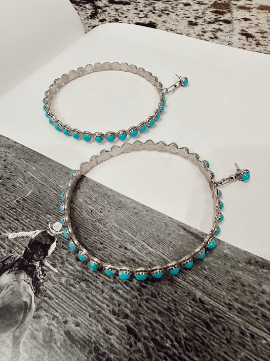 The Turquoise Stone Hoops