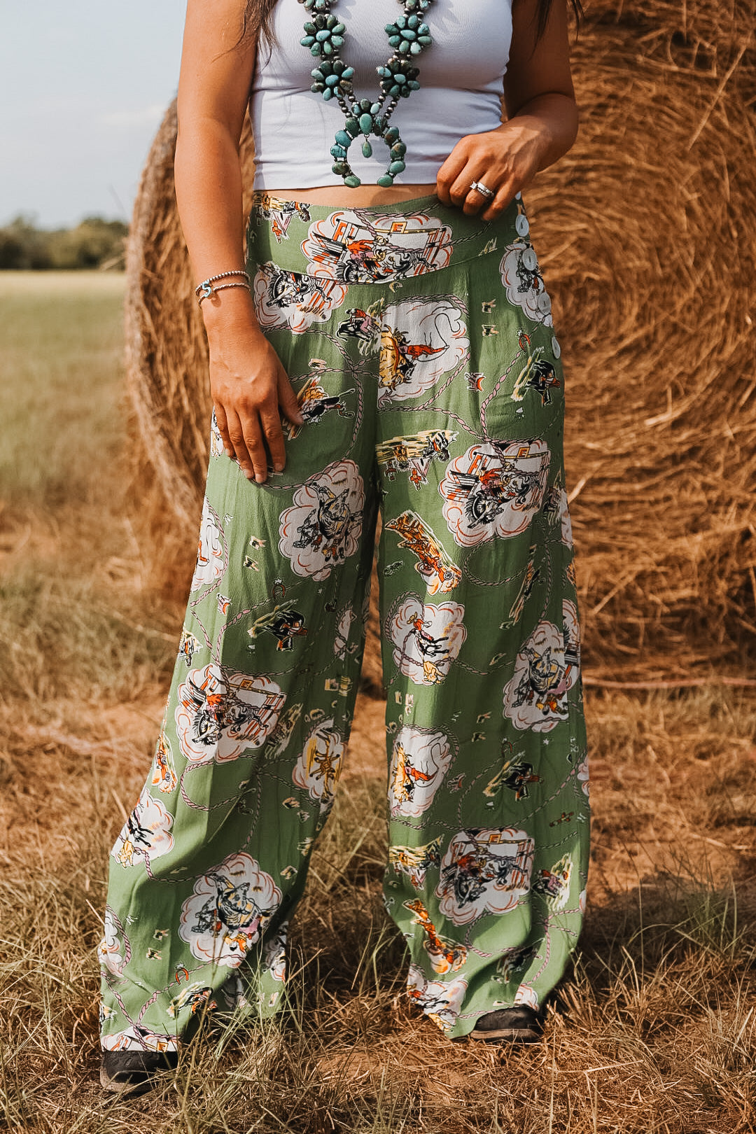 The Vintage Western Print Pants