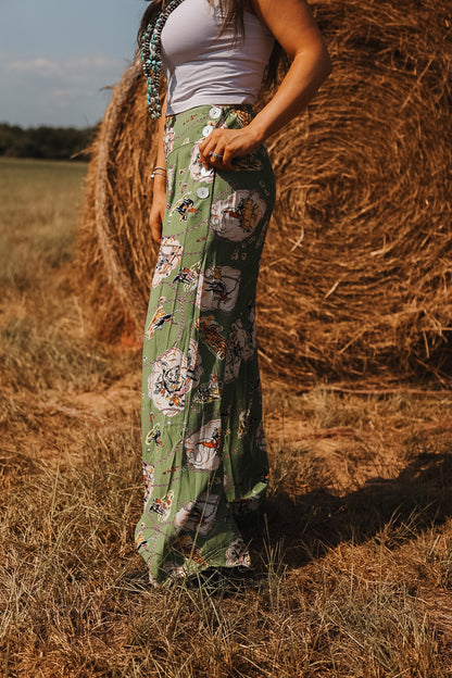 The Vintage Western Print Pants