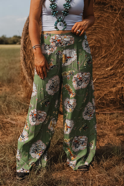 The Vintage Western Print Pants