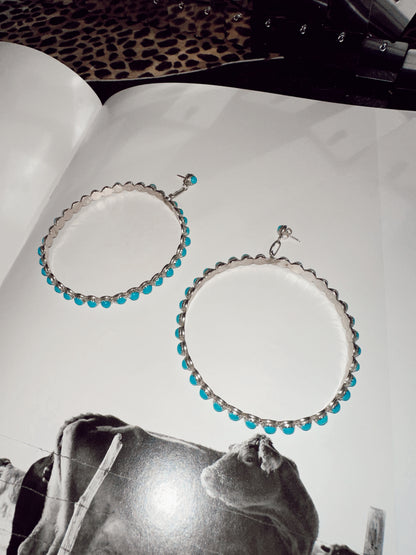 The Turquoise Stone Hoops