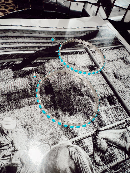 The Turquoise Stone Hoops